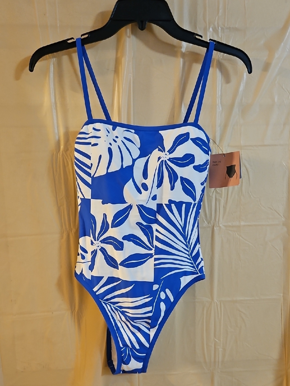 SHADE & SHORE BLUE TROPICAL SWIMSUIT: NEW WITH TAGS: SIZE SMALL (4-6)
